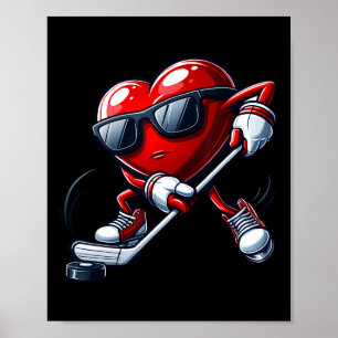 Grappige Hart Schaatsen Hockey Valentijnsdag Heren Poster