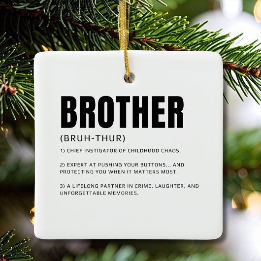Grappige Hartelijke Definitie van Broer Keramisch Ornament