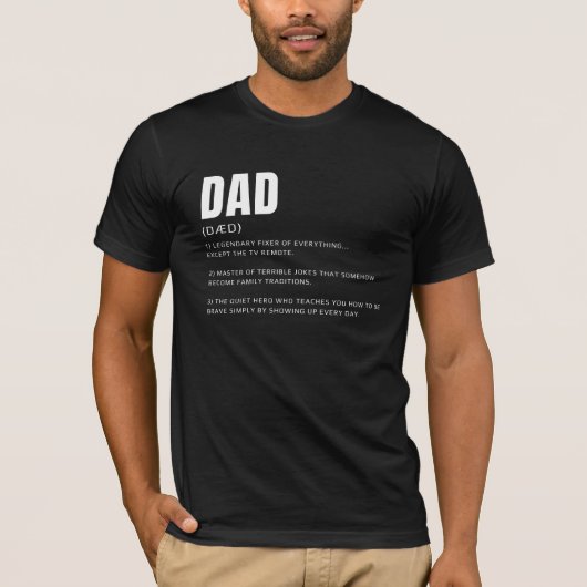 Grappige Hartelijke Definitie van Vader T-shirt (Voorkant)
