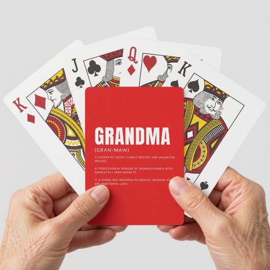 Grappige Hartelijke Oma Definitie Pokerkaarten