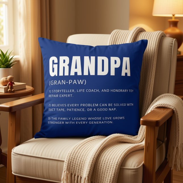 Grappige Hartelijke Opa Definitie  Kussen (Creator heeft geüpload)