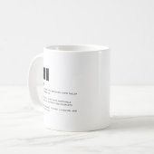 Grappige Hartelijke Zoon Definitie Koffiemok (Voorkant links)