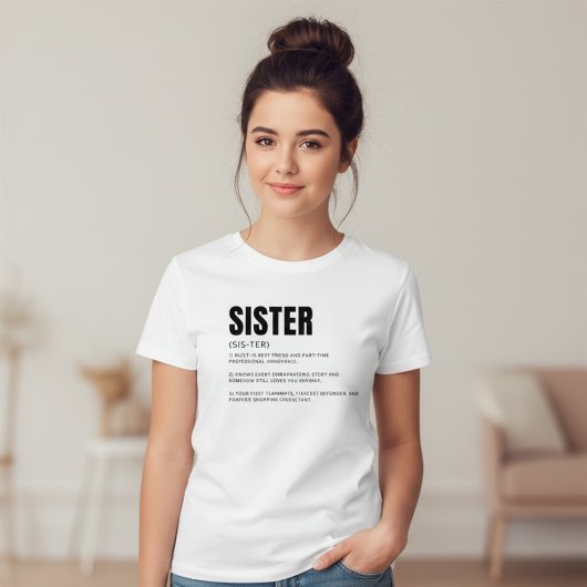 Grappige Hartelijke Zus Definitie T-shirt