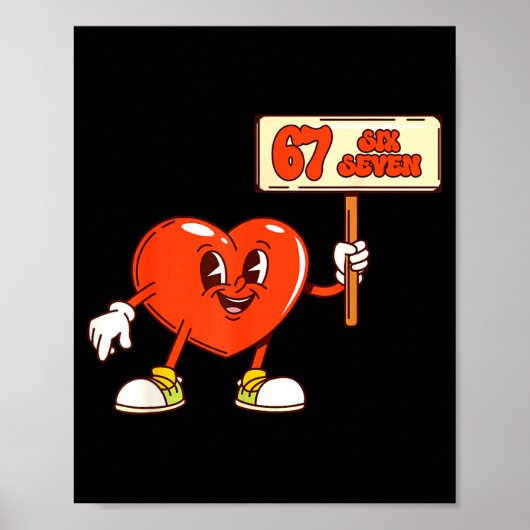Grappige Harten 67 Valentijnsdag Zes Zeven Meme Ge Poster (Voorkant)