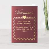 Grappige "Harten-drama" Valentijnsdag voor vriendi Feestdagen Kaart (Voorkant)