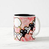 Grappige harten ingesteld tweekleurige koffiemok (Voorkant rechts)