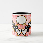 Grappige harten ingesteld tweekleurige koffiemok (Center)