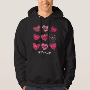Grappige harten leren liefde inspireren para leven hoodie