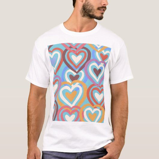 Grappige harten: naadloos textuurpatroon. t-shirt (Voorkant)