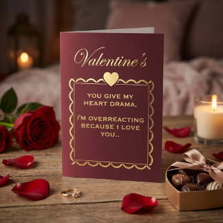 Grappige "Hartendrama" Valentijnsdag voor Vriendin Feestdagen Kaart