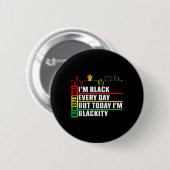 Grappige hartslag Blackity Black Juneteenth Pride Ronde Button 5,7 Cm (Voorkant /achterkant)