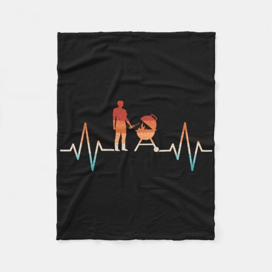 Grappige hartslag Grillen Barbecue Grill Lover BBQ Fleece Deken (Voorkant)