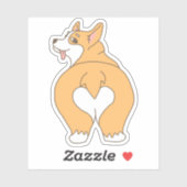Grappige hartvormige Corgi Butt Drawing Sticker (Vel)
