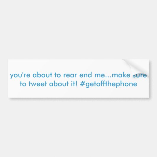 grappige hashtag twitter bumper sticker (Voorkant)