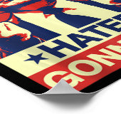 Grappige Haters gaan Donald Trump middelvinger hat Poster (Hoek)