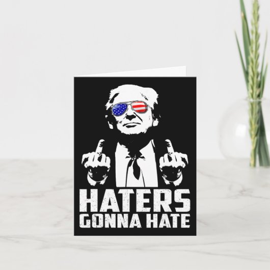 Grappige Haters Gaan President Donald Trump Halver Kaart (Voorkant)