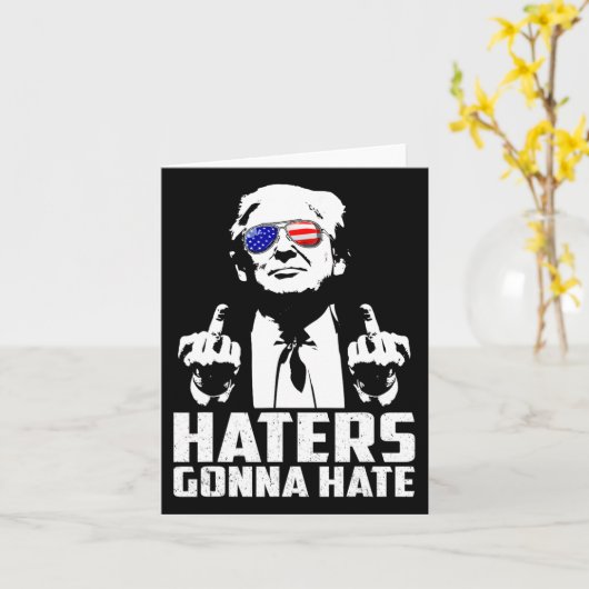 Grappige Haters Gaan President Donald Trump Halver Kaart (Gele Bloem)