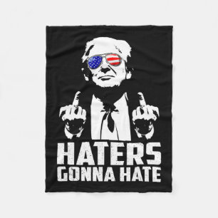 Grappige Haters gaan President Donald Trump Mid ha Fleece Deken