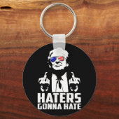 Grappige Haters gaan President Donald Trump Mid ha Sleutelhanger (Voorkant)