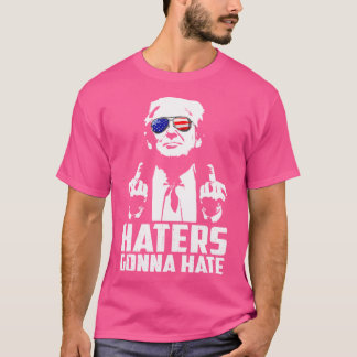 Grappige Haters gaan President Donald Trump Mid ha T-shirt
