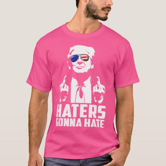 Grappige Haters gaan President Donald Trump Mid ha T-shirt (Voorkant)