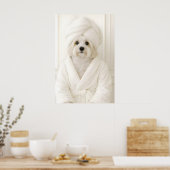Grappige Havanese badkamerprint, Havanese in Poster (Keuken)