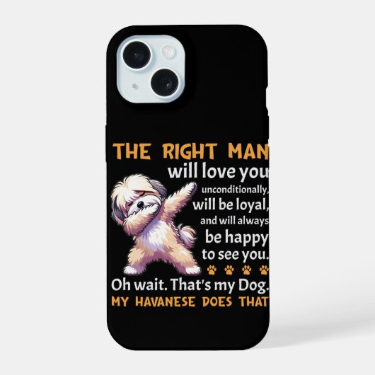 Grappige Havanese Hond iPhone 15 Case (Achterkant)