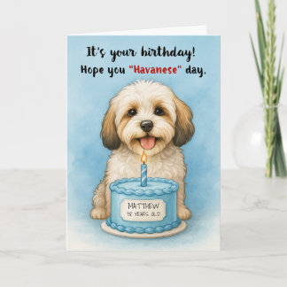 Grappige Havanese Hond Verjaardag met aangepaste n Kaart