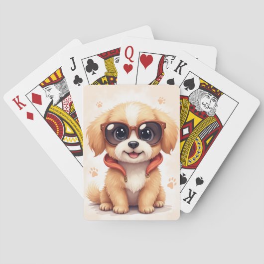 Grappige Havanese Kawaii Hond Pokerkaarten (Achterkant)