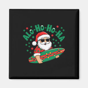 Grappige Hawaiaanse Alo-ho-ho-ha Kerstman Surft Ke Magneet
