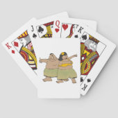 Grappige Hawaïaanse Hula Dansers Cartoon Pokerkaarten (Achterkant)