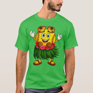 Grappige Hawaii Softball Ball Hawaiian Tropical Su T-shirt