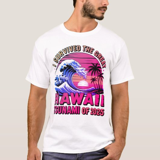 Grappige Hawaiiaanse vakantie Ik overleefde Hawaii T-shirt (Voorkant)