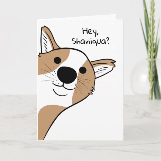 Grappige Hé jij hond "Ik hou van je" Kaart (Voorkant)