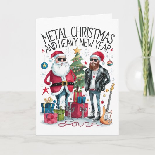 Grappige Heavy Metal kerst Kaart (Voorkant)