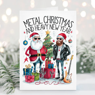 Grappige Heavy Metal Kerstkaart Feestdagen Kaart