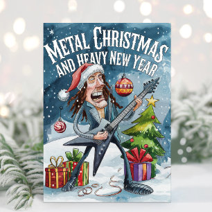 Grappige Heavy Metal vrolijke kerst Kaart