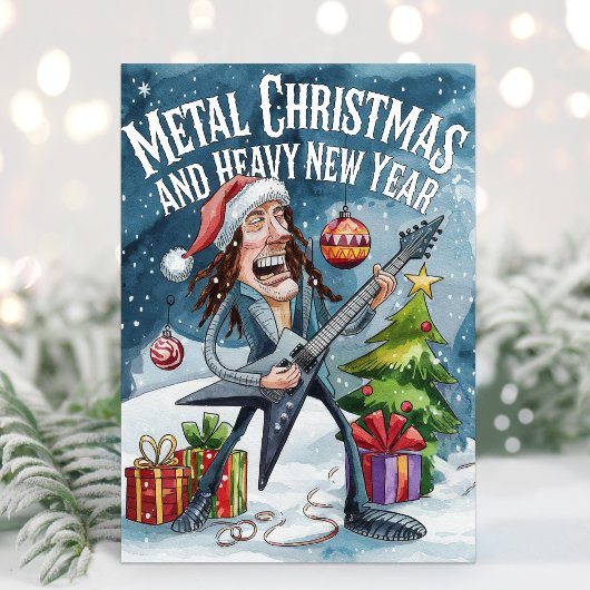 Grappige Heavy Metal vrolijke kerst Kaart