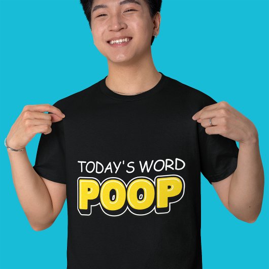 Grappige hedendaagse woord poep typografie t-shirt