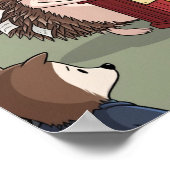 Grappige Hedgehog Fortune Teller met "Geen garanti Poster (Hoek)