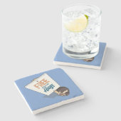 Grappige Hedgehog Gratis Hedge Hugs Picket Sign Ca Stenen Onderzetter (Zijkant)