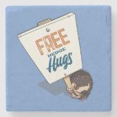 Grappige Hedgehog Gratis Hedge Hugs Picket Sign Ca Stenen Onderzetter (Voorkant)
