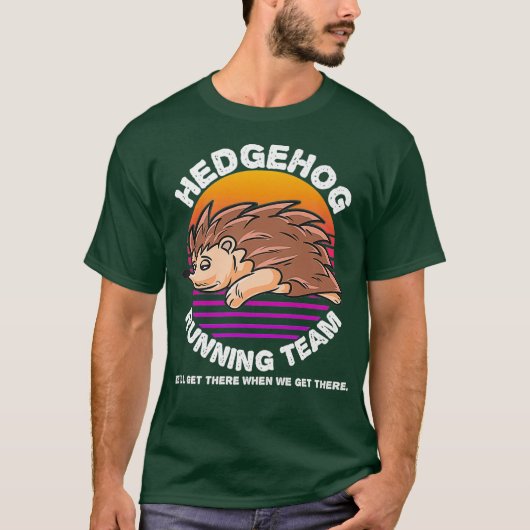Grappige Hedgehog Hamster Running Team Shirt Kinde (Voorkant)