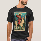 Grappige Heer Jezus Rijden Alpaca Christus Pride L T-shirt (Voorkant)