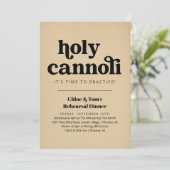 Grappige Heilige Cannoli repetitie diner uitnodigi Kaart (Staand voorkant)