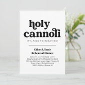 Grappige Heilige Cannoli repetitie diner uitnodigi Kaart (Staand voorkant)