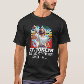 Grappige heilige Jozef katholieke vader en arbeide T-shirt