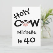 Grappige Heilige Koe 40ste verjaardag Kaart (Staand voorkant)