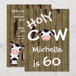 Grappige Heilige Koe 60ste Humoristische Verjaarda Kaart