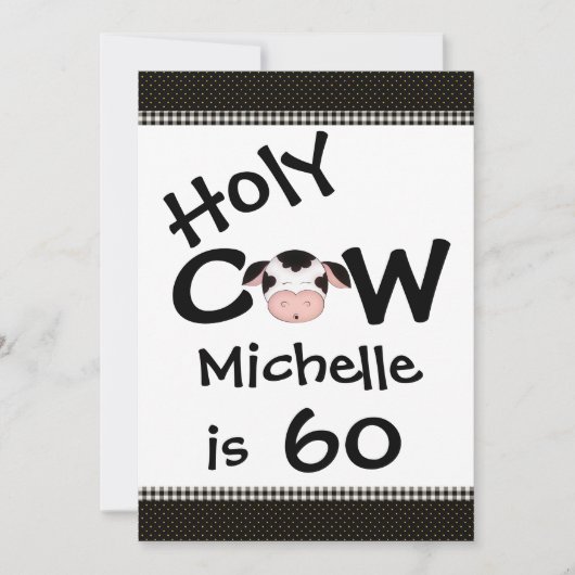 Grappige Heilige Koe 60ste verjaardagsfeest Kaart (Voorkant)
